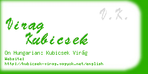 virag kubicsek business card